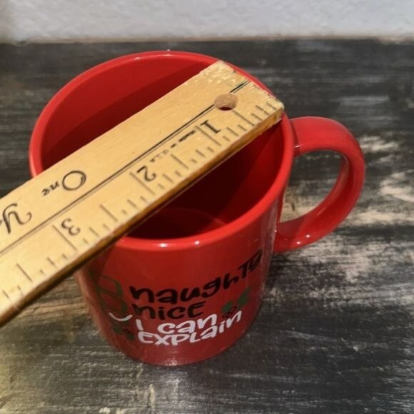 The Perfect Man Red Holiday Mugs Set Of 2 Naughty Nice I Can Explain Design Mi - Picture 7 of 8